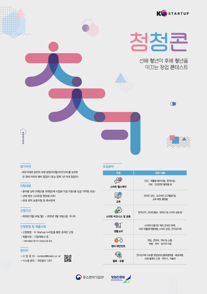 비대면 분야 청년 창업가 선발대회, '청청콘' 24일부터 참가자 모집