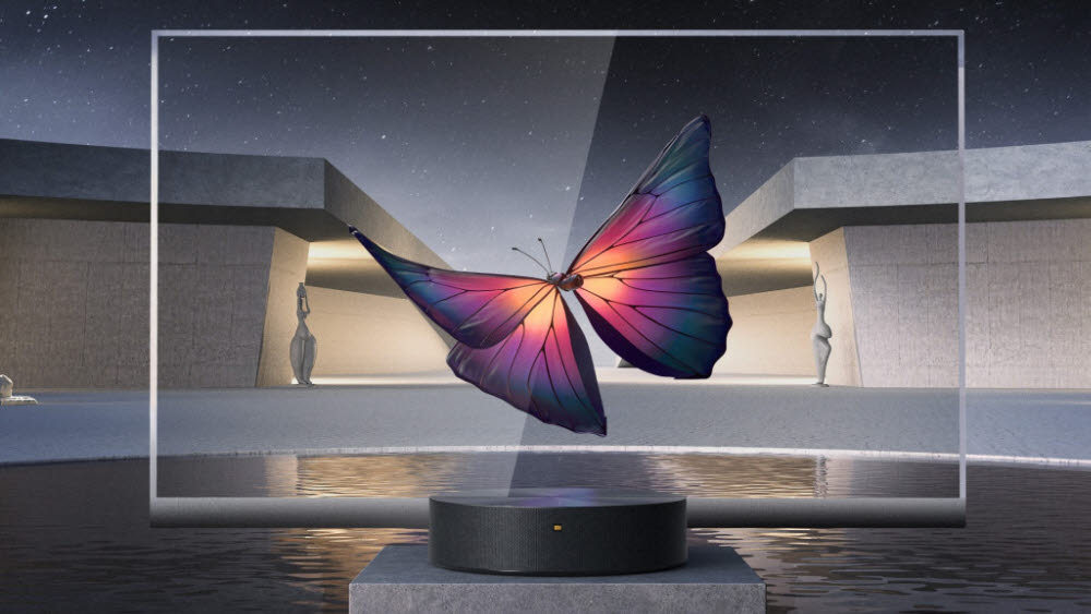 샤오미가 세계 최초로 선보인 투명 OLED TV 미 럭스 55인치.