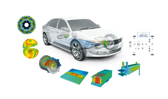 완성차 업체는 친환경차 시뮬레이션 솔루션을 통해 각 자동차 시스템 단위로 가상 모델을 만들고 성능을 예측할 수 있다.