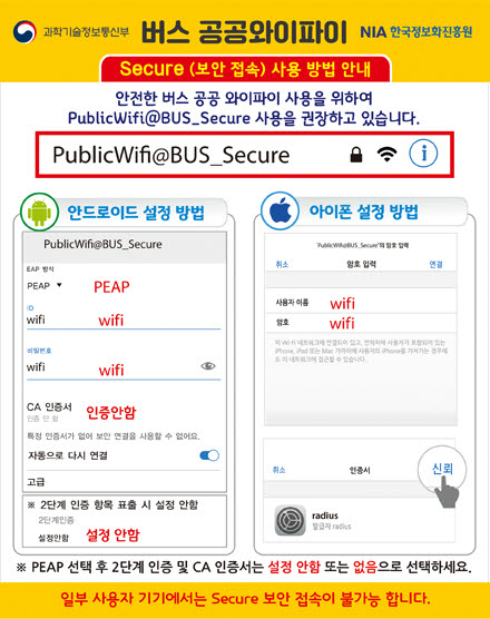 버스 와이파이 접속방법