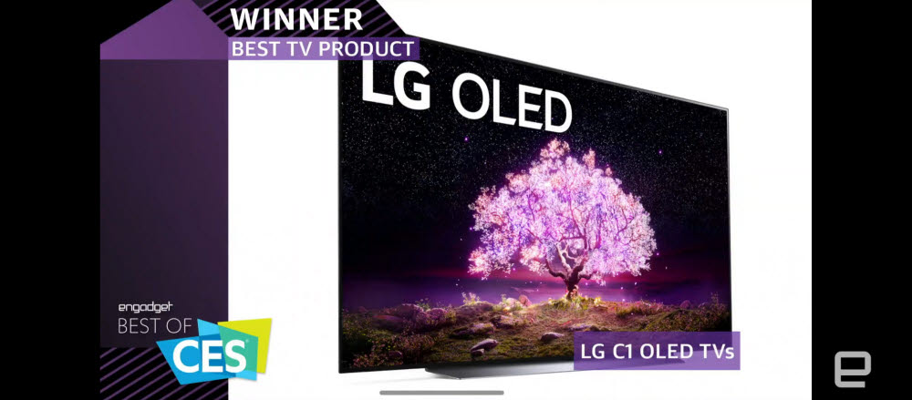 CES 2021 TV 부문 최고상을 수상한 LG전자 LG C1 올레드 TV