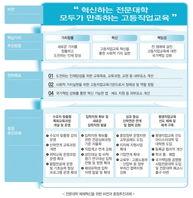 전문대학 체제혁신을 위한 비전과 중점추진과제, 이슈 브리프 내용 발췌