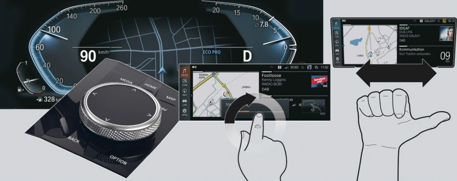 BMW iDrive에 통합된 계기판과 컨트롤러, 제스처 컨트롤 기능.