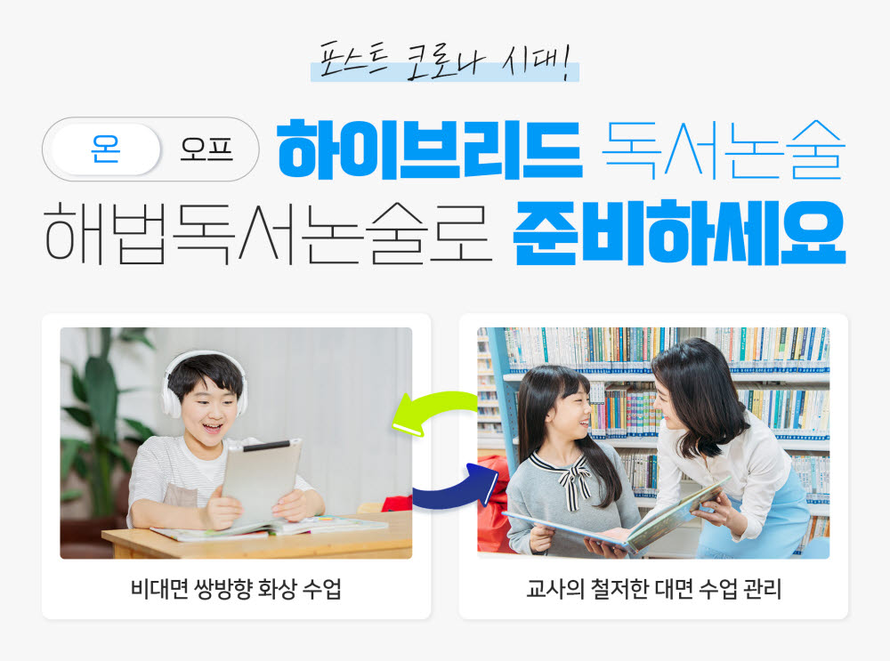 해법에듀의 하이브리드 러닝 수업 이미지