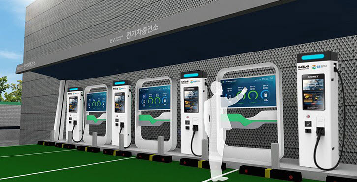 기아-GS칼텍스 협업으로 설치된 전기차 초급속 충전기 모습(예상도).
