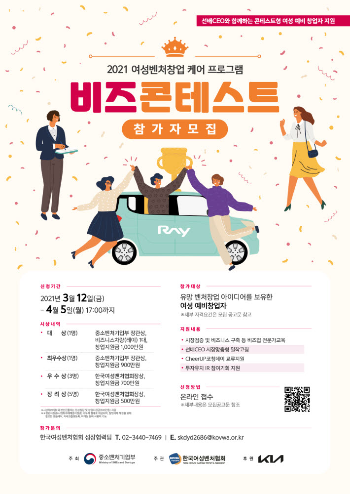 여성벤처협회, 여성벤처창업 비즈콘테스트 참가자 모집