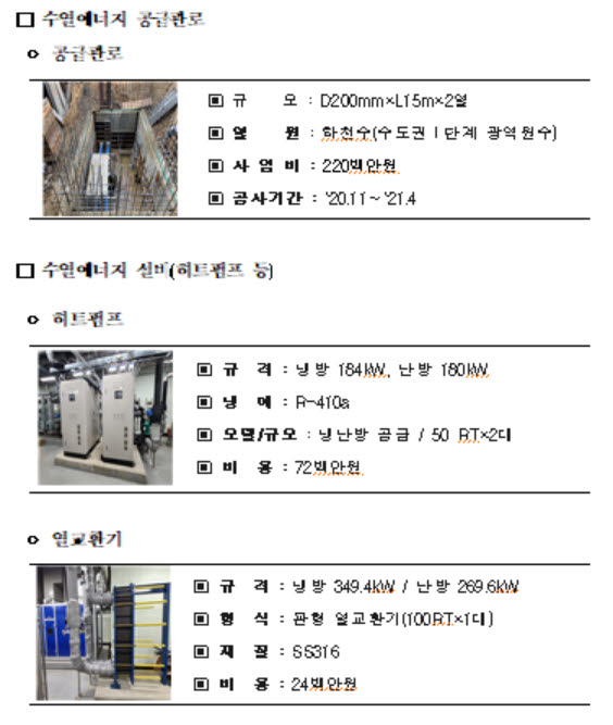 한강홍수통제소, 수열에너지 시설 도입…냉난방 50% 책임