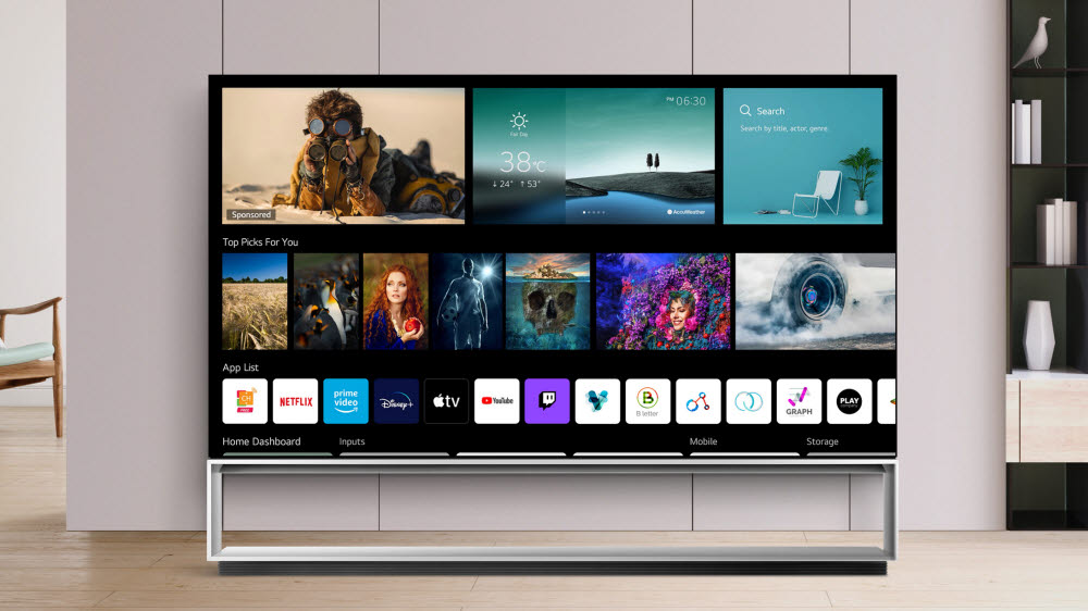 LG전자가 2018년부터 작넌까지 출시한 webOS TV에 대규모 소프트웨어 업그레이드를 진행한다. 고객들은 업그레이드를 통해 기존 모델에서도 최신 webOS 브라우저의 신기능을 이용할 수 있다. 사진은 최신 webOS 브라우저가 탑재된 LG 올레드 TV 이미지.