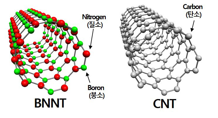 BNNT와 CNT 구조 비교