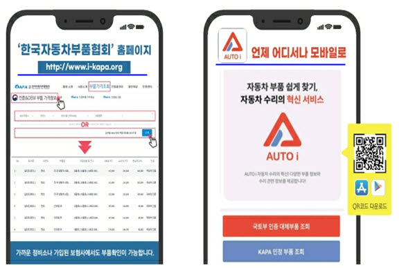 자동차 부품 통합검색 시스템 오토아이. 사진출처=한국자동차부품협회