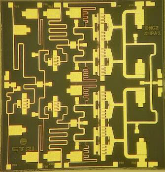 DMC융합연구단이 개발한 X-대역 질화갈륨 전력증폭기 MMIC 칩