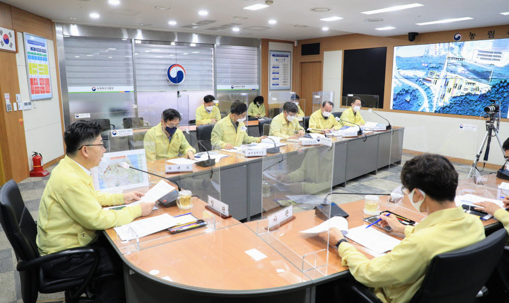 김현수 장관, 강원 돼지농장 아프리카돼지열병(ASF) 확진 상황회의 주재