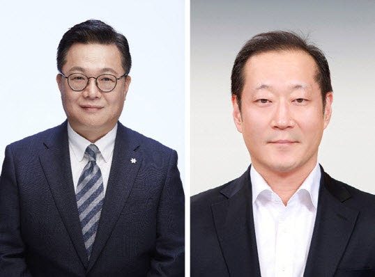 문홍성 (주)두산 사업부문 CBO(왼쪽)와 정형락 두산퓨얼셀 CEO(오른쪽).