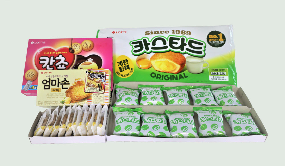 롯데제과, 카스타드 등 플라스틱 완충재 전량 종이로 변경