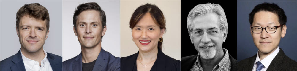 루닛이 영입한 인사들. 왼쪽부터 켄 네스미스 최고사업책임자, 마커스 스코부스 총괄, 박수복 임상전략실장, 마크 저메인 상무, 채영광 교수. <사진=루닛>