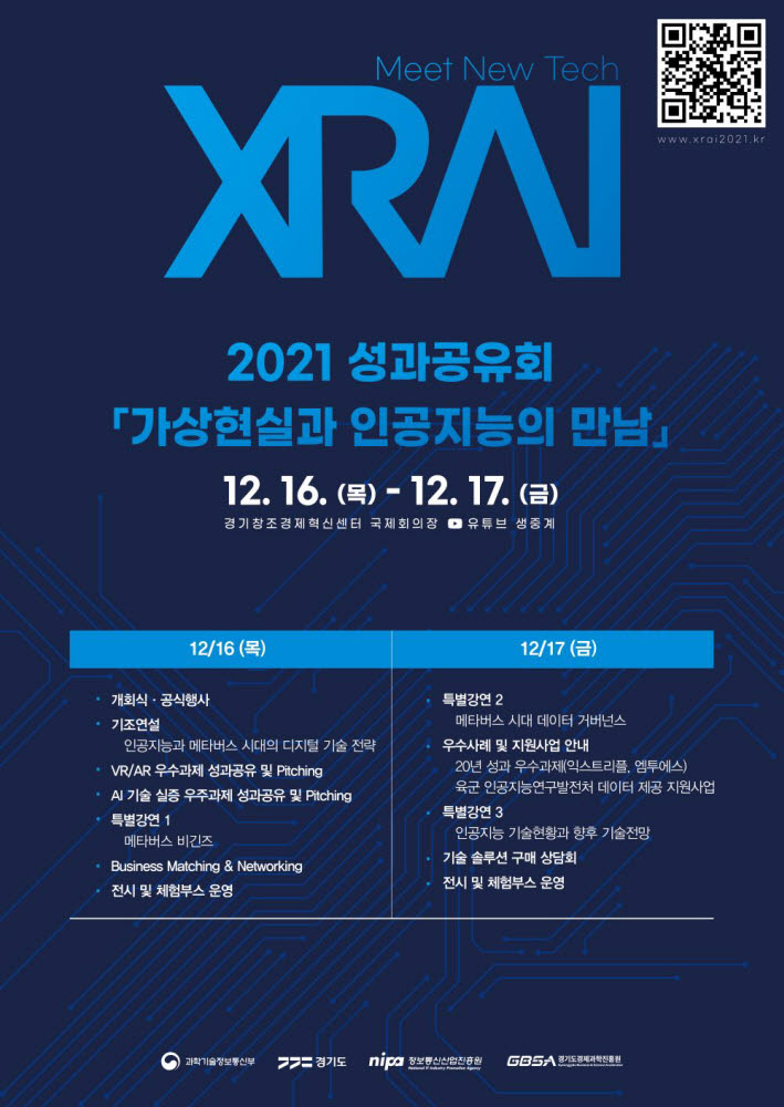 경기도경제과학진흥원, Ai·Vr 기술 성과공유회 개최 - 전자신문