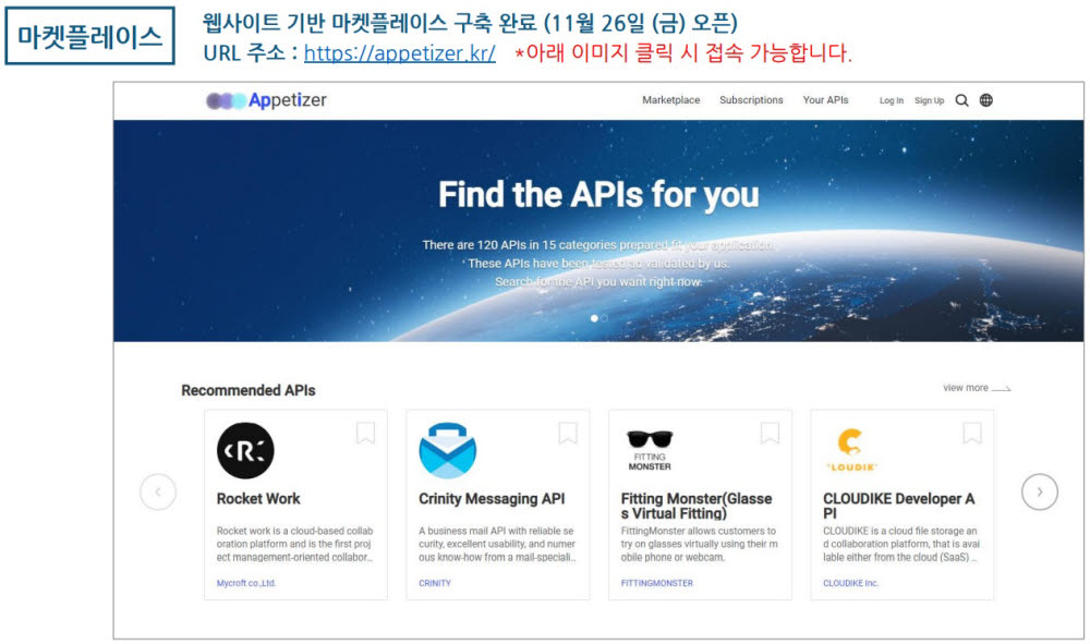 [API 마켓플레이스 구축사업]〈1〉SaaS API 기업 글로벌 진출 디딤돌