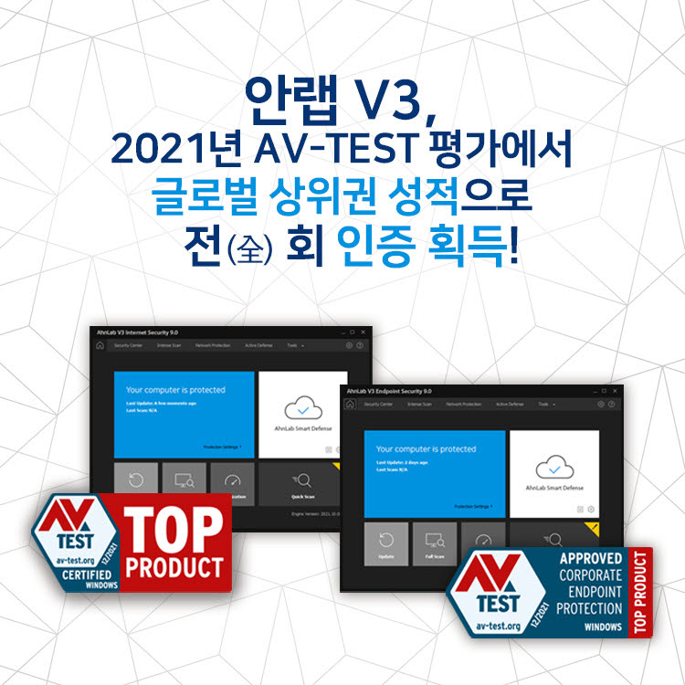 안랩 V3, 글로벌 평가서 글로벌 상위권 성적으로 전(全)회 인증 획득