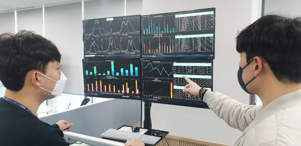 NH농협카드 직원들이 계좌 정보 활용 보이스피싱 탐지시스템을 이용해 이상거래 등을 확인하고 있다.