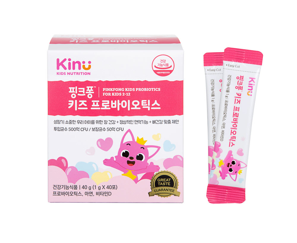 동원F&B, 기능성 유산균 '키누 핑크퐁 키즈 프로바이오틱스' 출시