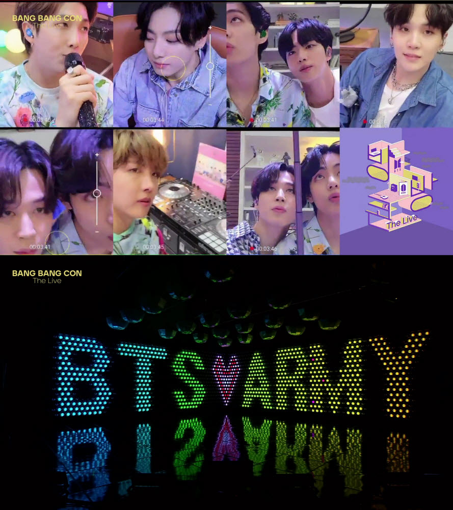 2020년 6월 하이브 베뉴라이브 기반으로 펼쳐진 방탄소년단 언택트공연 방방콘 The Live. (사진=하이브 제공)