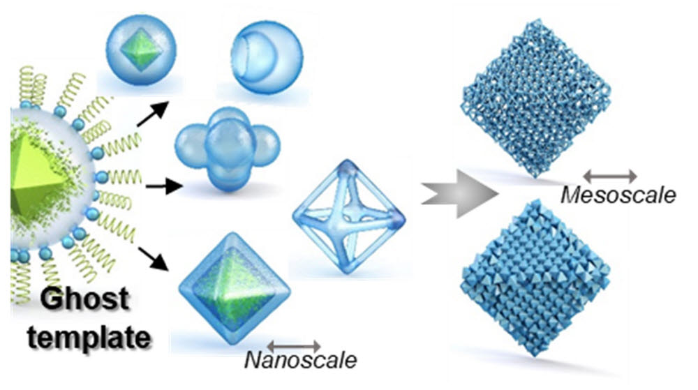 다양한 모양의 나노구조체 및 자기조립체 합성 모식도