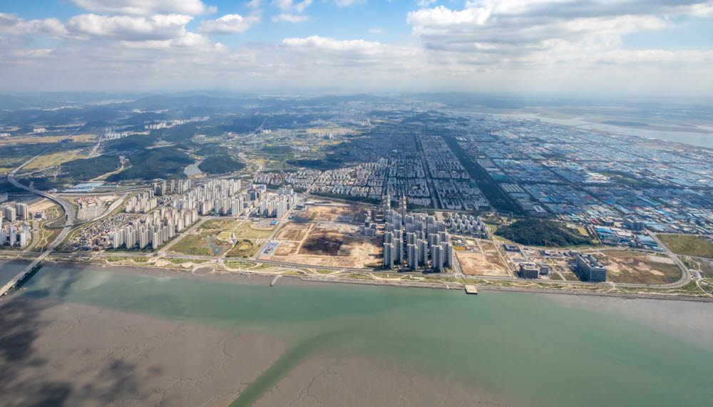 하늘에서 바라본 시흥 배곧지구 모습[사진=시흥시]