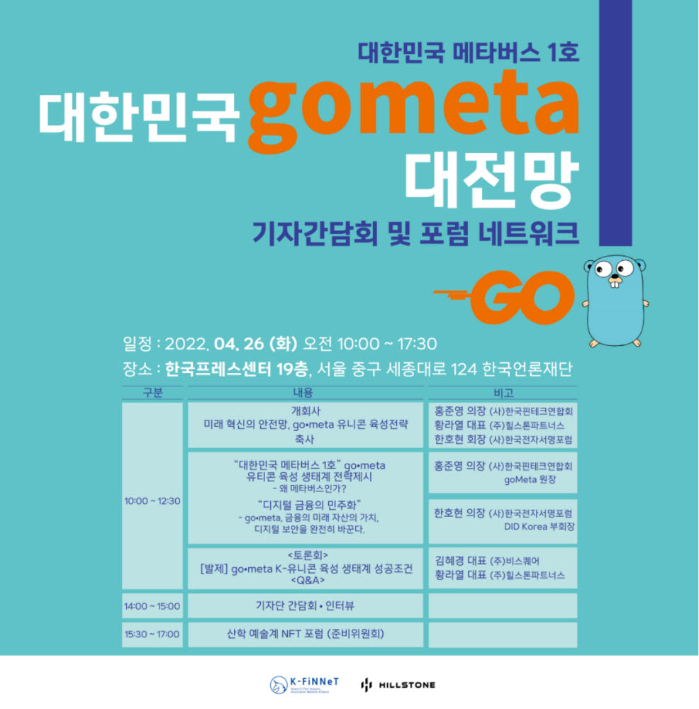 한국핀테크연합회·힐스톤파트너스, 26일 '대한민국 메타버스 대전망 콘퍼런스' 개최
