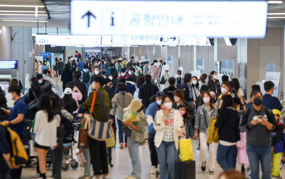 황금연휴 시작...여행객 몰린 김포공항