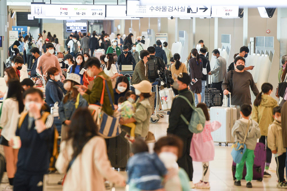 황금연휴 시작...여행객 몰린 김포공항