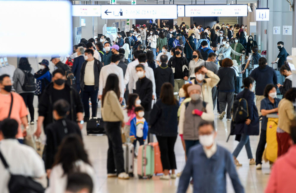 황금연휴 시작...여행객 몰린 김포공항