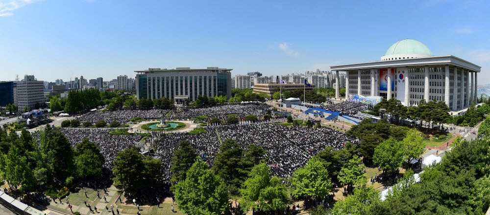 인파로 가득 메운 대통령 취임식