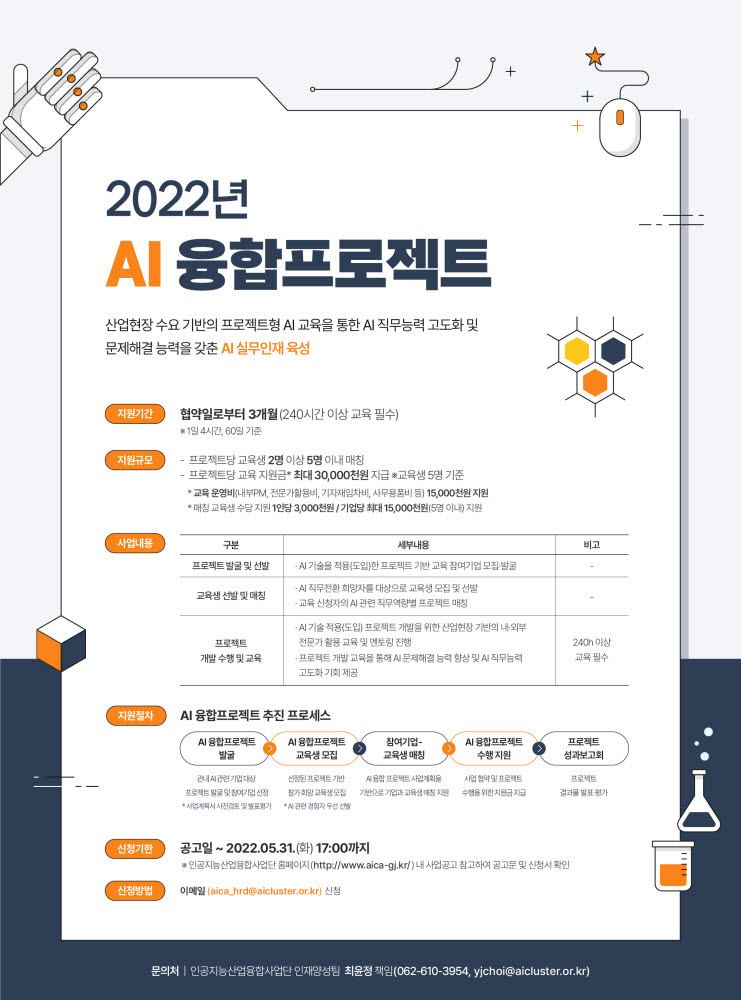 AI 융합 프로젝트 교육 공모 포스터.