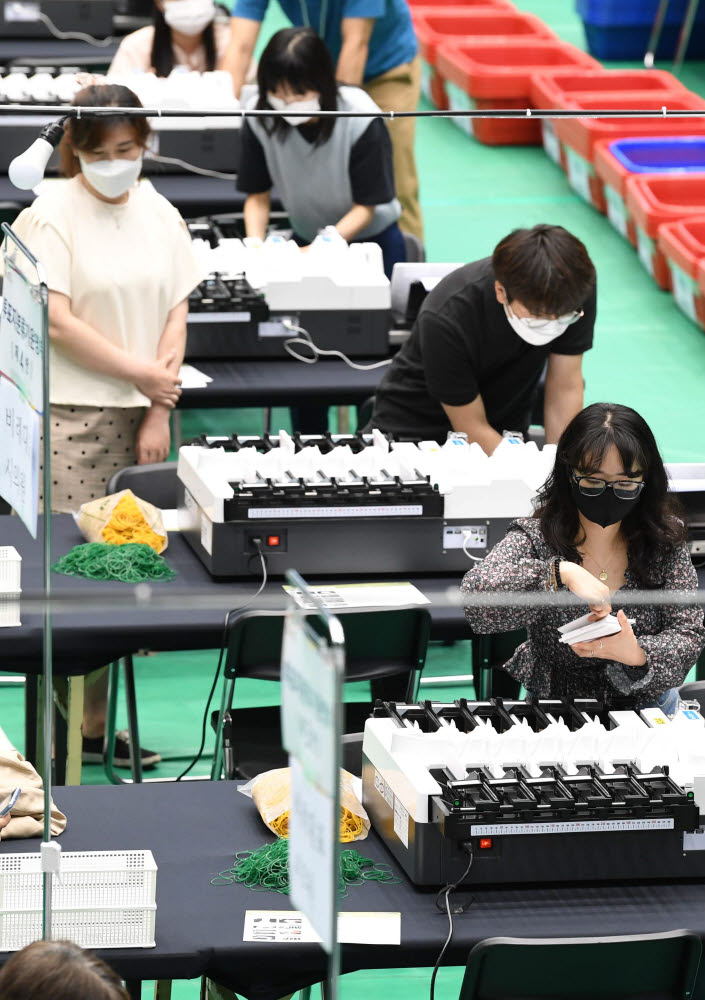 6.1지방선거 개표소 설비점검 및 분류기 모의시험