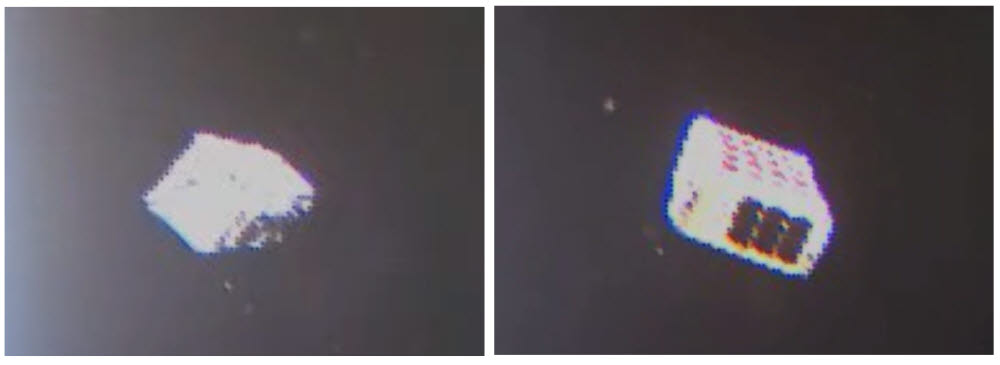 성능검증위성에서 분리된 직후의 RANDEV(KAIST·왼쪽)와 STEP Cube Lab-Ⅱ(조선대) 모습. 사진=과학기술정보통신부