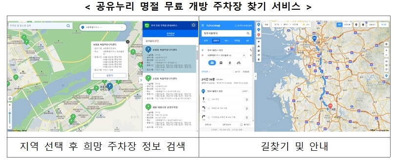 "추석 연휴, 무료 개방 공공주차장 이용하세요"