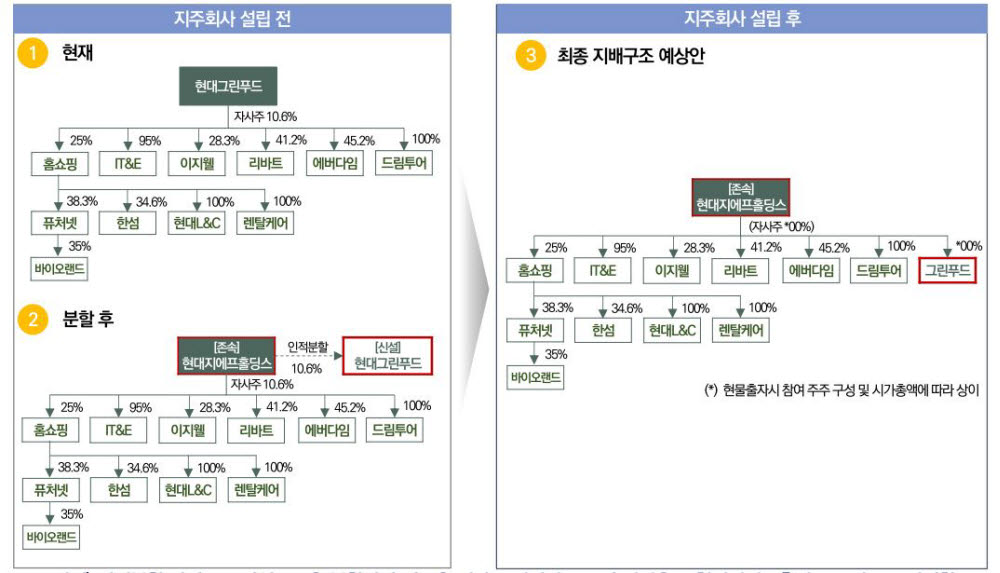 현대그린푸드 분할구조