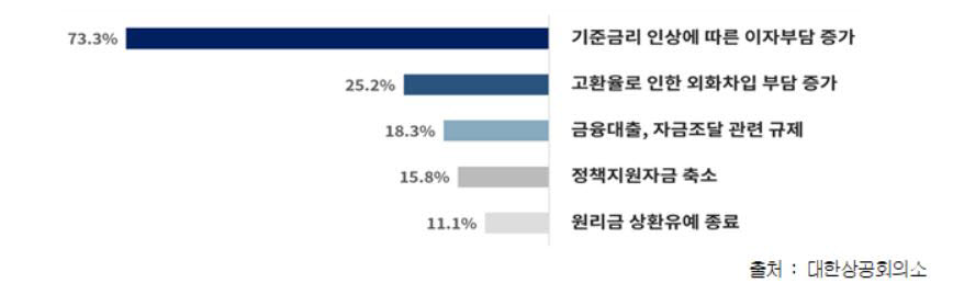 자금운용 리스크 요인(자료: 대한상의)