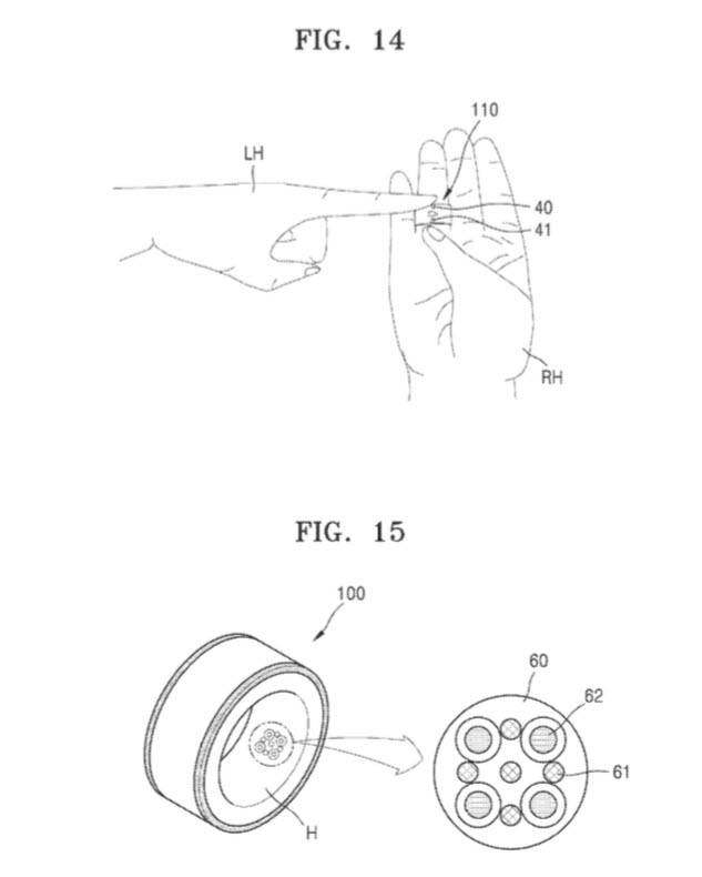 삼성전자가 지난해 미국 특허청에 출원해 지난 7월 공개된 반지형 스마트 기기 특허 이미지