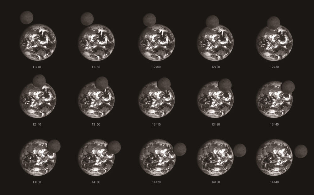 지구-달 공전 중 달이 지구를 통과하는 과정을 지난 9월 24일 다누리가 촬영한 사진. 사진=과기정통부