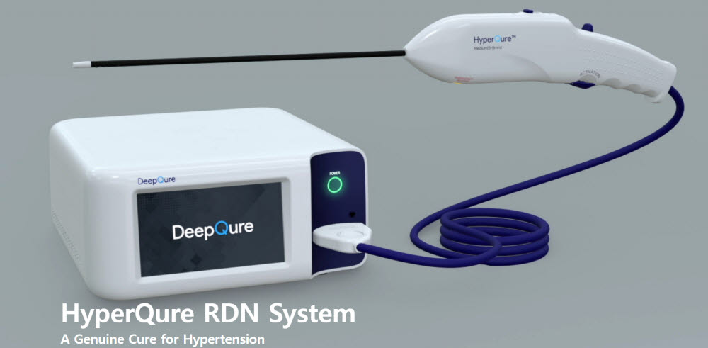 딥큐어가 개발한 저항성 고혈압 치료용 신장신경차단술(RDN) 의료기기 HyperQure (딥큐어 홈페이지)