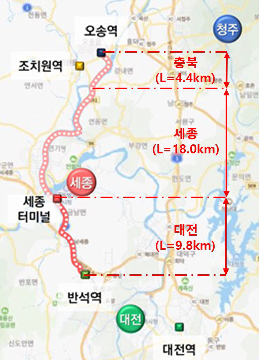 대전-세종 BRT구간 자율차 시범운행지구 지정