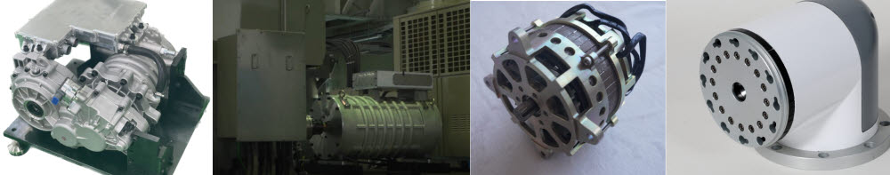 삼현이 보유한 전동화 액추에이터 제품군(왼쪽부터 EPT, 선박용 모터, 드론 발전기, 협동로봇 구동모터)