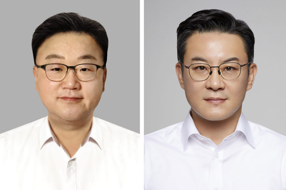 왼쪽부터 박종호 한국타이어앤테크놀로지 한국사업본부장 부사장, 서정호 한국앤컴퍼니 미래전략실장 부사장.