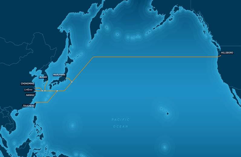 태평양 횡단 해저케이블 루트