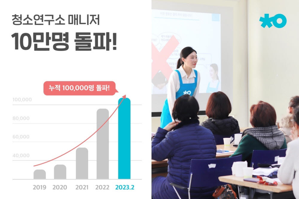 청소연구소 "청소매니저 10만명 돌파…50대 이상 주부 가입률 70%"