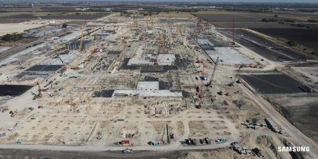 삼성전자 오스틴법인이 공개한 미국 텍사스주 테일러시 파운드리 팹 부지 건설 사진(사진=삼성전자)