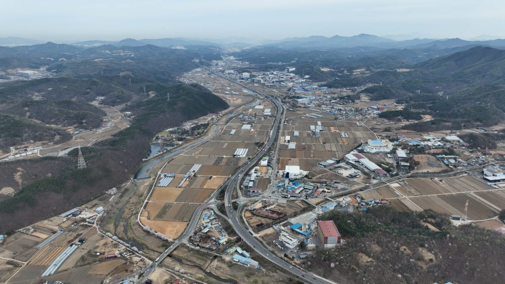 시스템반도체 클러스터터 국가첨단산업단지 후보지로 지정된 경기 용인시 처인구 이동읍과 남사읍 일대 전경