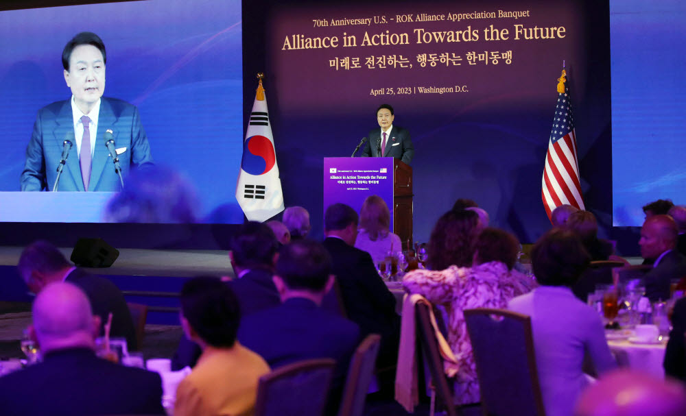 한국전 참전용사 오찬 인사말 하는 윤 대통령